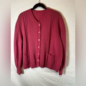 Vintage hand knit cardigan sweater